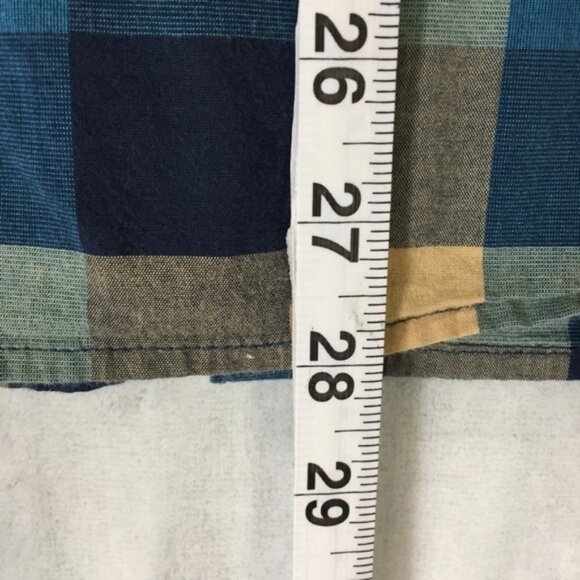 Hollister Stretch Button Down Shirt Mens Large Long Sleeve Block Check Pattern - Picture 10 of 11